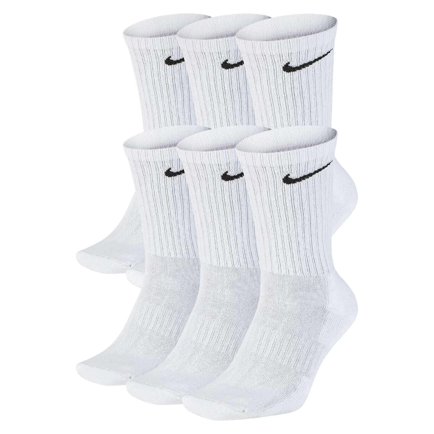 Nike Everyday Cushioned Training Crew Socks (6 Pairs) - White/Black