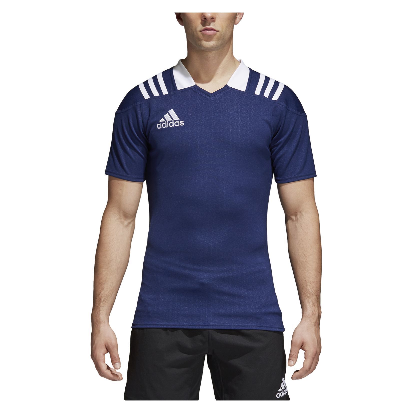 adidas 3 Stripes Fitted Rugby Jersey - Kitlocker.com
