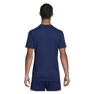 Adidas Striped 19 Short Sleeve Shirt Dark Blue-White